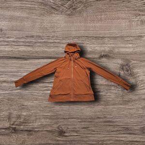 ATHLETA WOMEN'S Brown Triumph Hooded Zip-Up Sweater (Large)